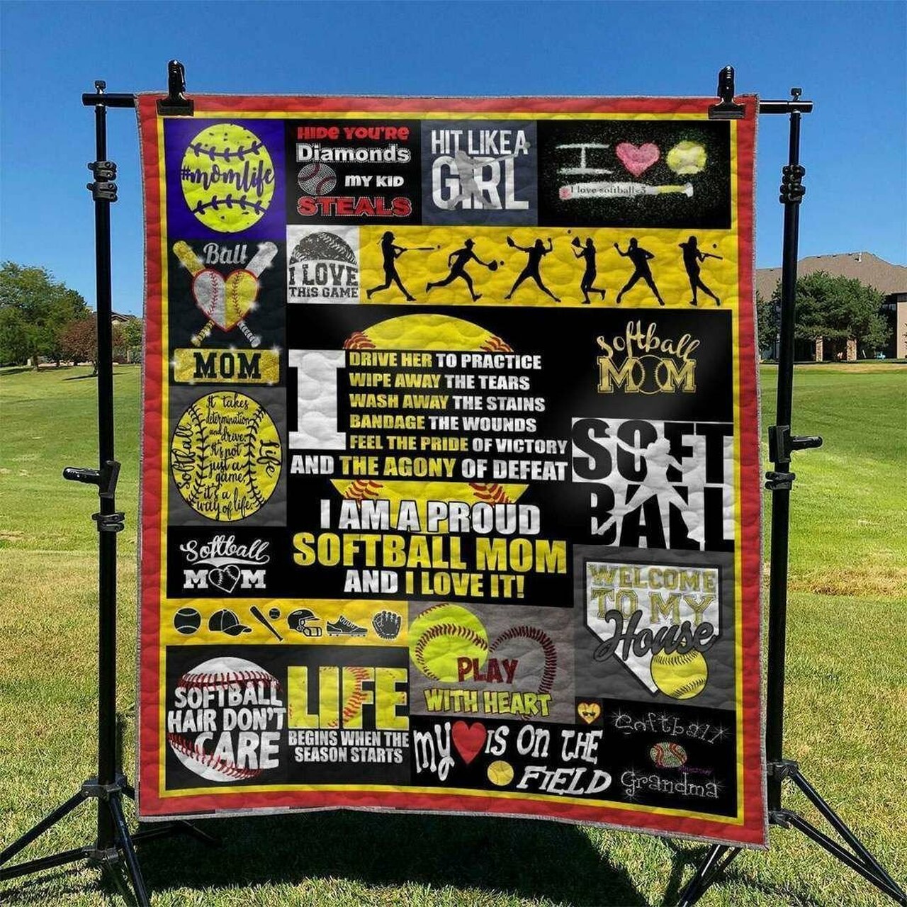 Personalized Softball Quilt Bedding Set - Great for Bedroom Decor and Family Gifts