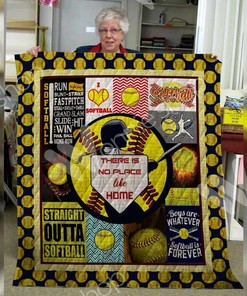 Personalized Softball Quilt Blanket Bedding Set Great for Bedroom Decor and Family Gifts