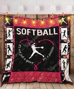 Personalized Softball Quilt Blanket - Great for Home Decoration and Family Gifts
