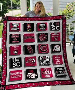 Personalized South Carolina Gamecocks Quilt Bedding Set Blanket - Suitable for Home Decoration and Family Gifts