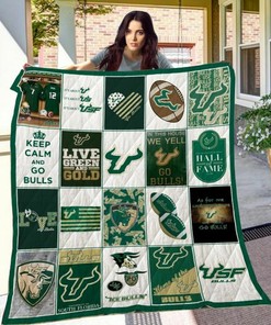 Personalized South Florida Bulls Quilt Blanket Bedding Set - Perfect for Bedroom Decor and Family Gifts