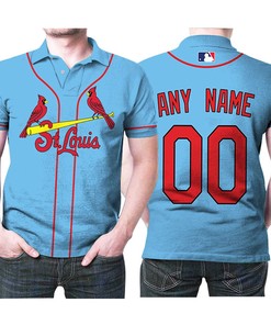 Personalized St Louis Cardinals Any Name 00 Light Blue 2020 Jersey Inspired Style Polo Shirt for Fans