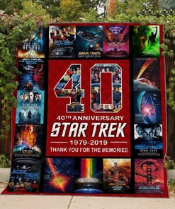 Personalized Star Trek 40Th Anniversary Quilt Bedding Set for Family Gifts and Bedroom Decor