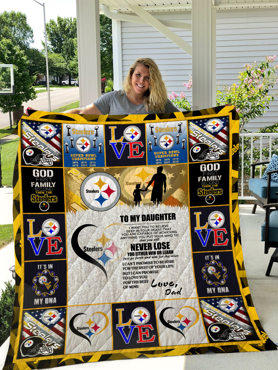 Personalized Steelers Quilt Bedding Set for Home Decoration - Gifts for Family
