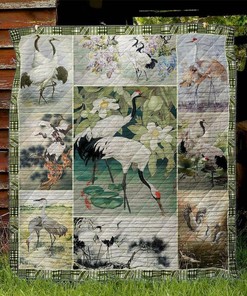 Personalized Stork Quilt Bedding Set Blanket, Great for Bedroom Decor and Family Gifts