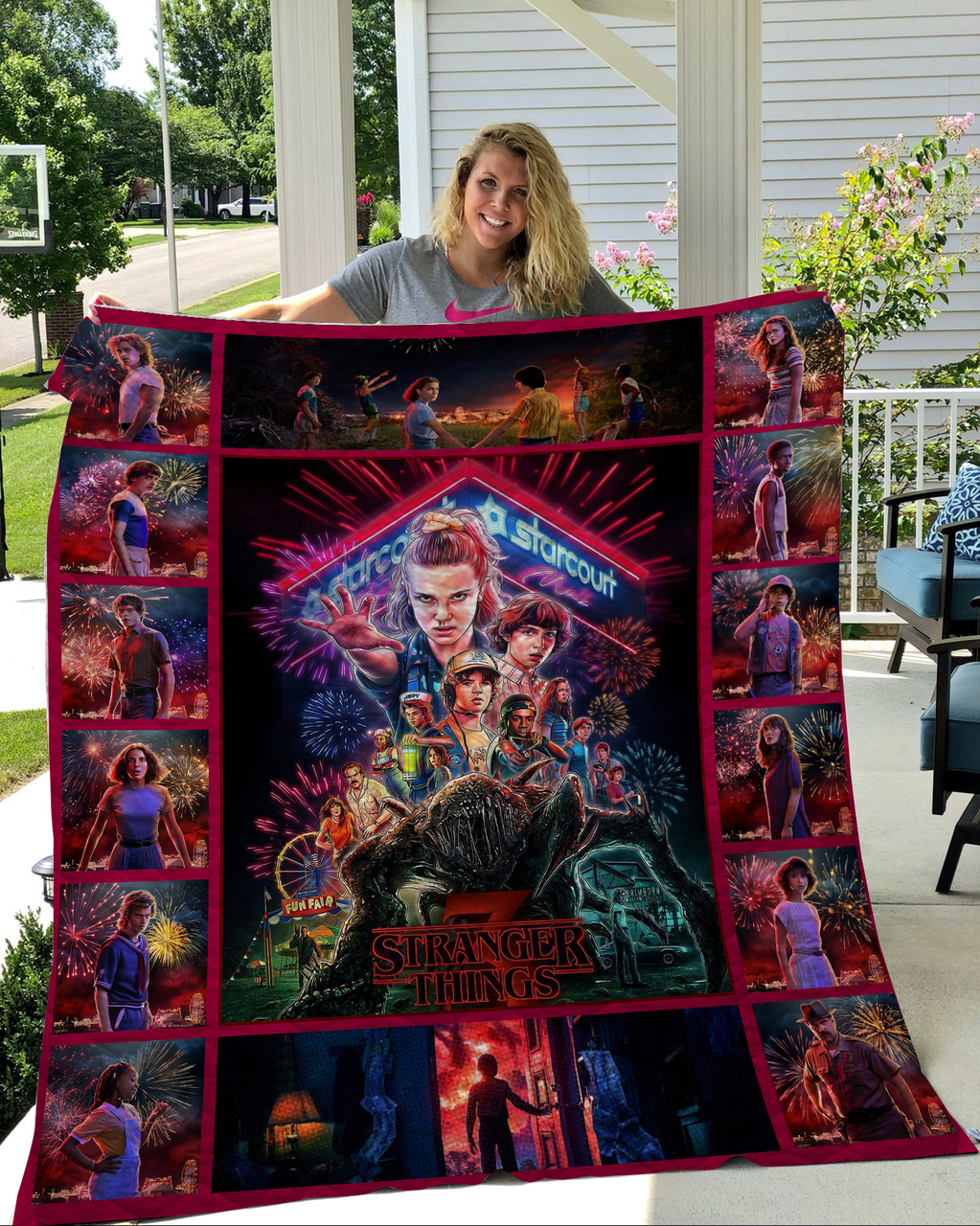Personalized Stranger Things Quilt Blanket Bedding Set for Home Decoration