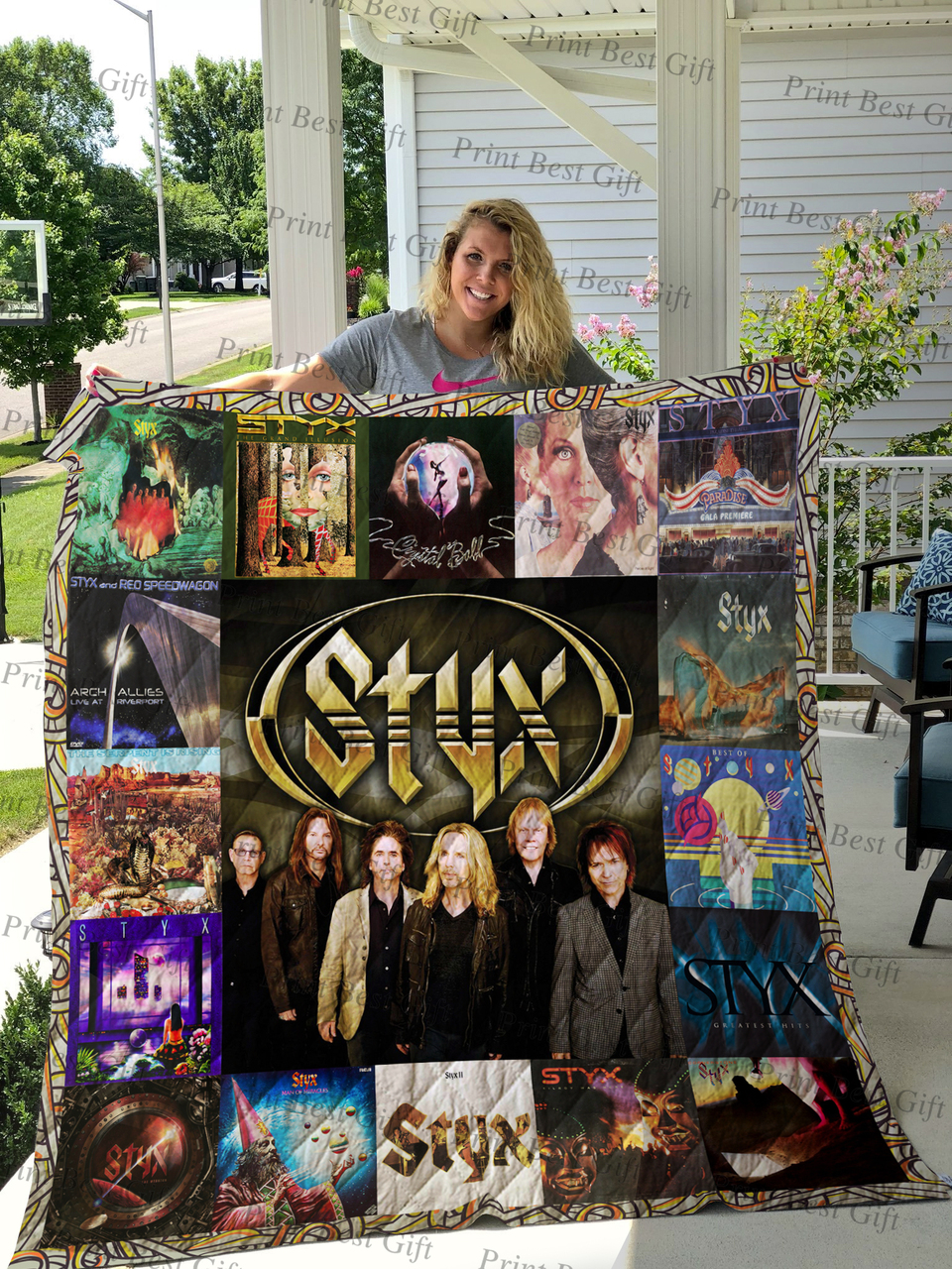 Personalized Styx Albums Cover Quilt Bedding Set - Gifts for Fans and Family