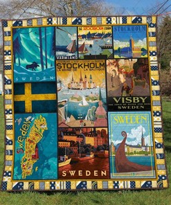 Personalized Sweden Li060710A Quilt Bedding Set Blanket - Great for Bedroom Decor and Family Gifts