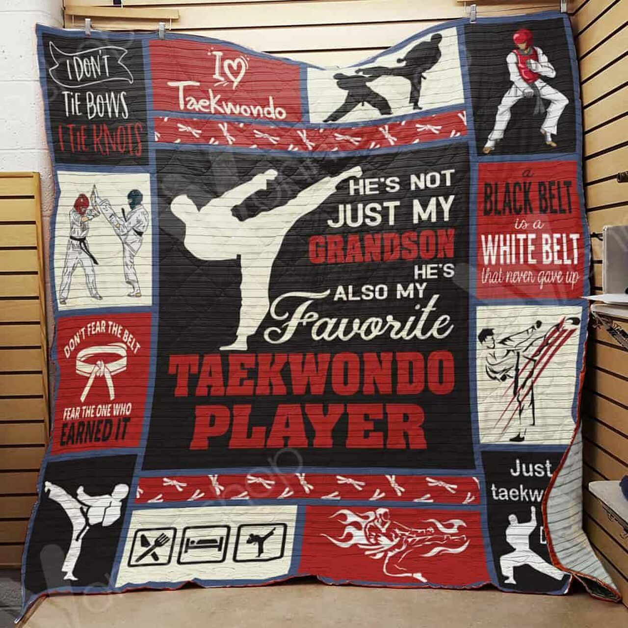 Personalized Taekwondo Quilt Bedding Set Blanket for Home Decor and Picnics, Great Gifts for Family