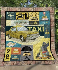 Personalized Taxi Blanket Quilt Bedding Set - Suitable for Home Decoration and Transportation Enthusiasts