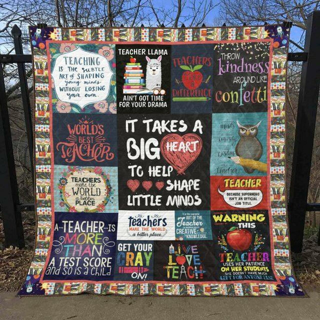 Personalized Teacher Quilt Bedding Set Blanket for Family Gifts