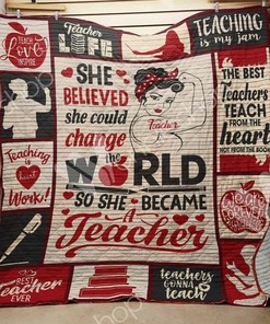 Personalized Teacher Quilt Blanket Bedding Set for Home Decoration