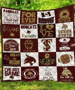Personalized Texas State Bobcats Quilt Blanket Bedding Set - Suitable for Home Decoration and Family Gifts