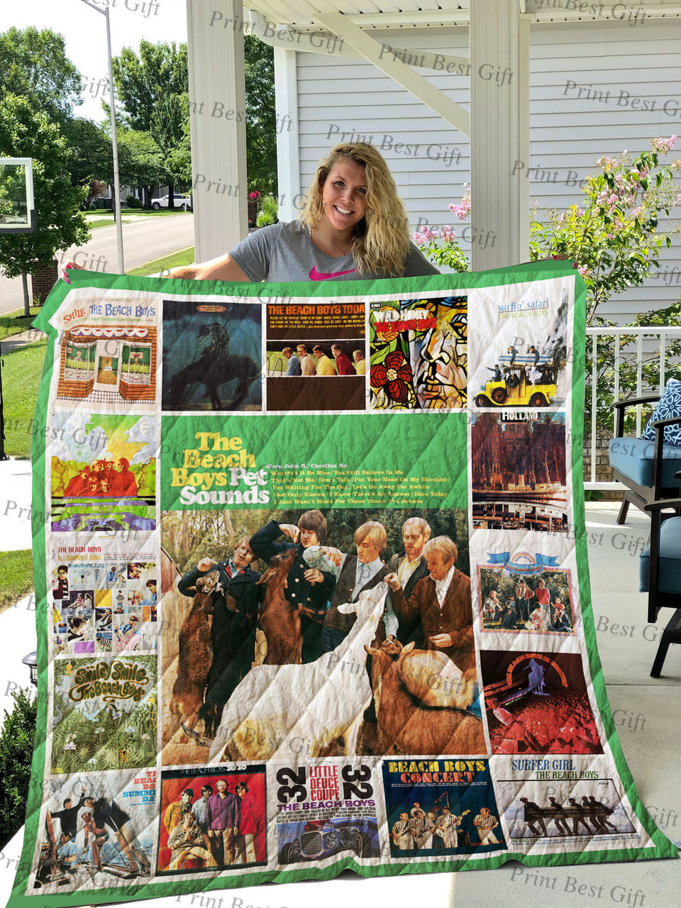 Personalized The Beach Boys Albums Cover Quilt Bedding Set, Great for Bedroom Decoration and Family Gifts