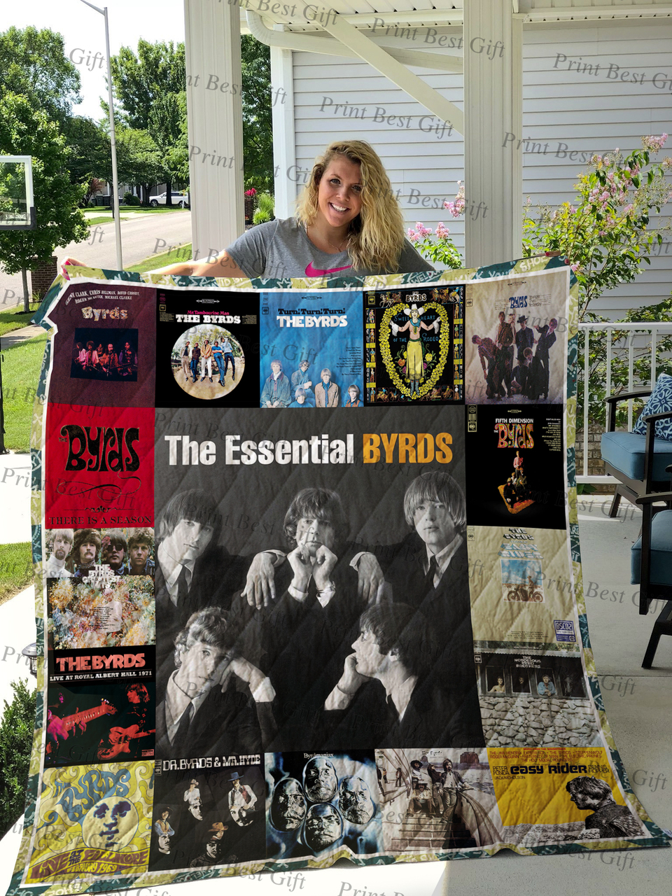 Personalized The Byrds Album Covers Quilt Bedding Set - Great for Bedroom Decor and Family Gifts