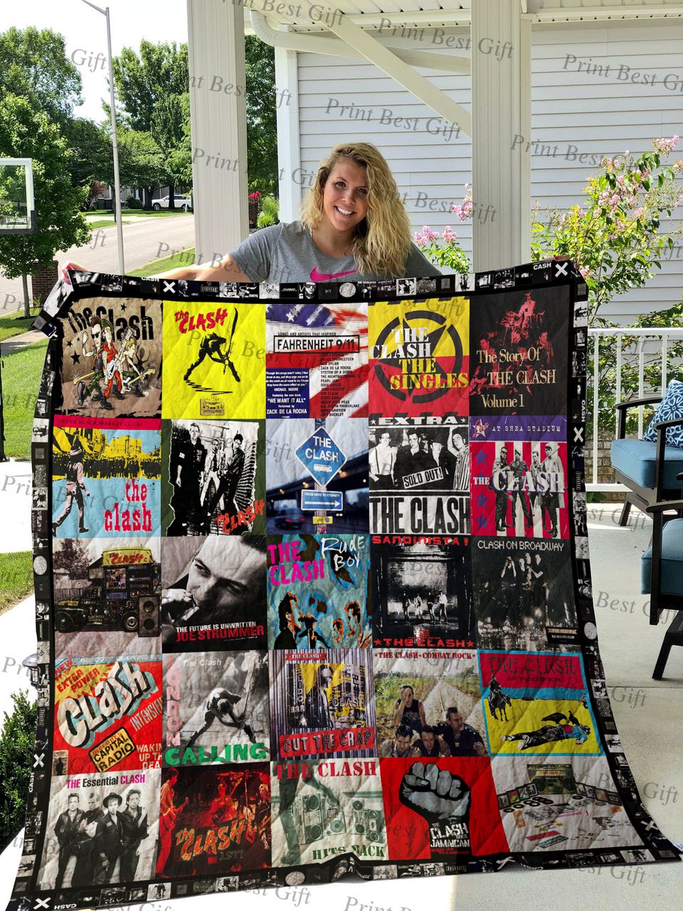 Personalized The Clash Albums Quilt Bedding Set - Great for Bedroom Decor and Family Gifts