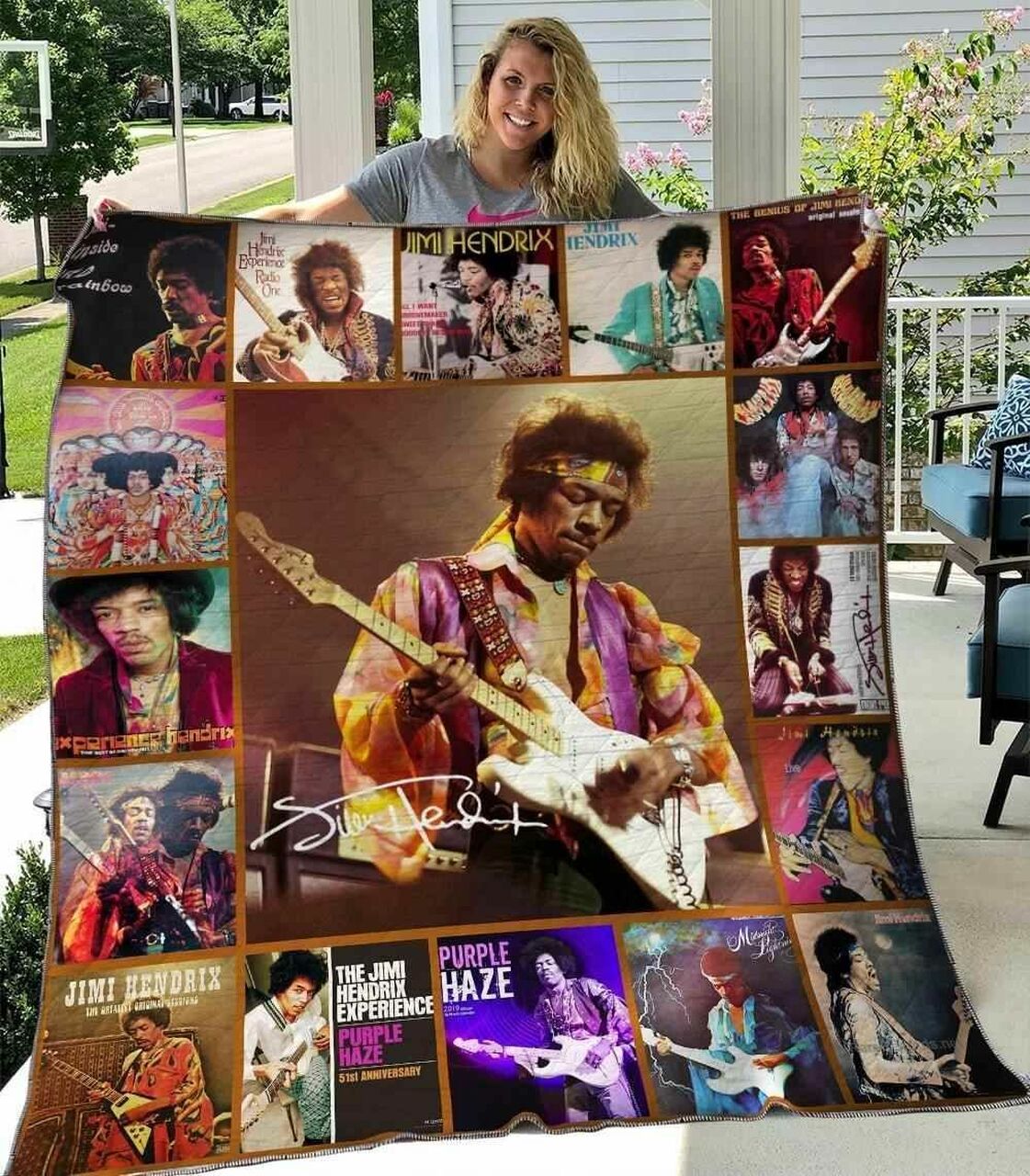 Personalized The Jimi Hendrix Blanket Quilt Bedding Set - Gifts for Fans and Family