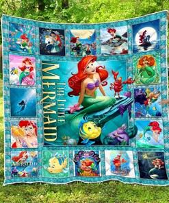 Personalized The Little Mermaid Quilt Bedding Set for Home Decoration, Perfect for Family Gifts