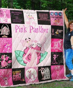 Personalized The Pink Panther Quilt Bed Set Blanket - Great for Bedroom Decor and Family Gifts