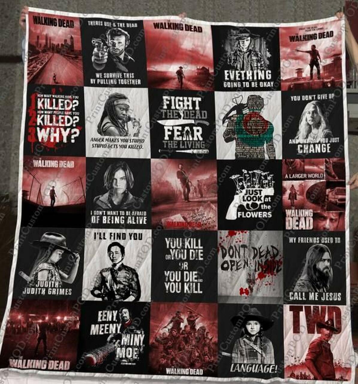 Personalized The Walking Dead Quilt Bed Set Blanket - Great for Bedroom Decor and Family Gifts