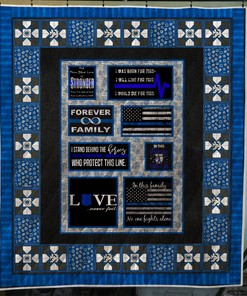 Personalized Thin Blue Line Quilt Bedding Set - Great for Bedroom Decor and Family Gifts