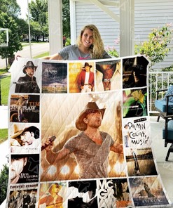 Personalized Tim Mcgraw Quilt Bedding Set for Home and Picnics, Great Gifts for Family