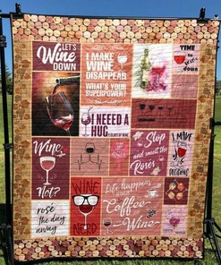 Personalized Time to Wine Down Quilt Bedding Set, Great for Bedroom Decoration and Family Gifts