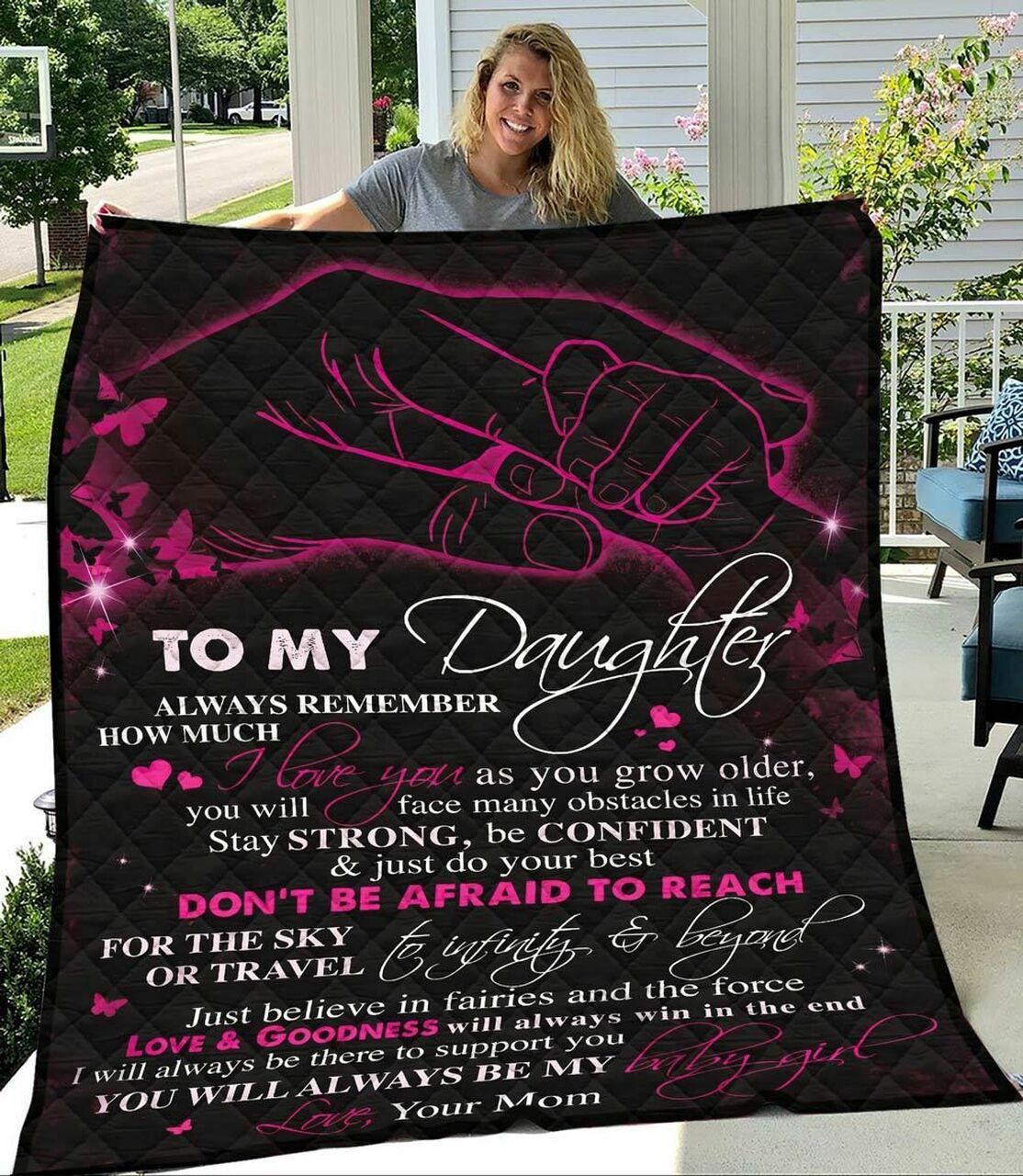Personalized To My Daughter From Mom Always Remember How Much I Love You Quilt Bedding Set Blanket