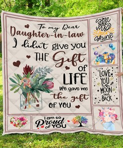 Personalized To My Dear Daughter-In-Law Quilt Bedding Set for Home Decoration, Great Gifts for Family