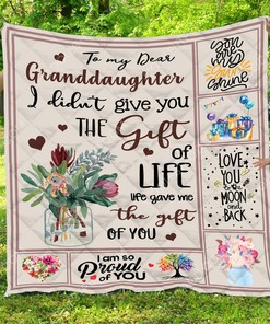 Personalized To My Dear Granddaughter Quilt Bed Set Blanket - Great for Bedroom Decor and Family Gifts