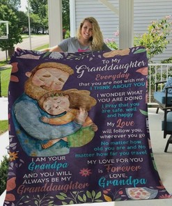 Personalized To My Granddaughter Quilt Bedding Set Blanket From Grandpa I Am Your Grandpa