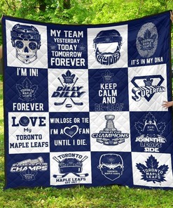 Personalized Toronto Maple Leafs Fan Gift Idea Quilt Bedding Set Bedroom Decor and Gifts for Family