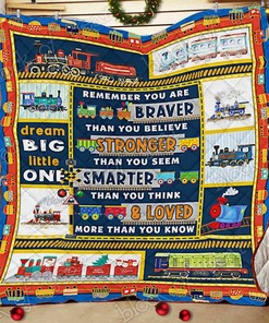 Personalized Train Quilt Bedding Set Blanket, Great for Bedroom Decor and Family Gifts