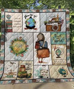 Personalized Travel Bedding Set Blanket - Great Gifts for Family