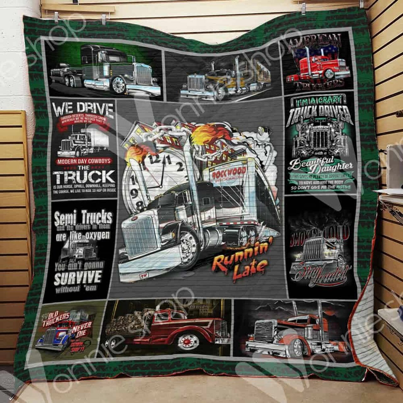 Personalized Truck Quilt Bedding Set Blanket, Great for Bedroom Decor and Family Gifts