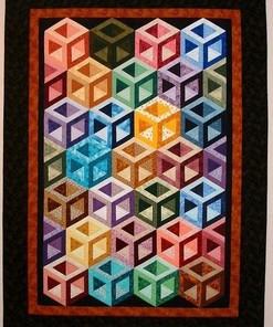 Personalized Tumbling Blocks Patchwork Quilt Bedding Set, Great for Bedroom Decoration and Family Gifts