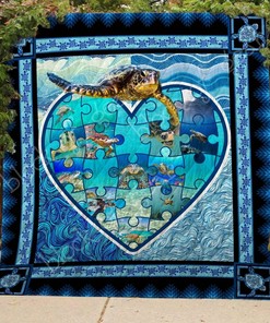 Personalized Turtle Quilt Bedding Set Blanket - Great for Bedroom Decoration and Family Gifts