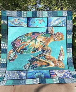 Personalized Turtle Quilt Bedding Set - Great for Bedroom Decoration and Family Gifts