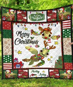 Personalized Turtle Quilt Blanket Bedding Set - Great for Home Decoration and Family Gifts