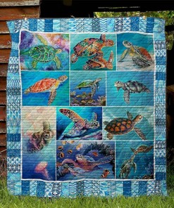 Personalized Turtles Quilt Blanket Bedding Set - Great Gifts for Family