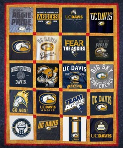 Personalized UC Davis Aggies Quilt Bed Set Blanket - Gifts for Fans and Bedroom Decor