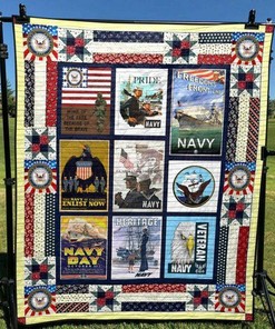 Personalized US Navy Quilt Bedding Set - Great for Bedroom Decor and Family Gifts