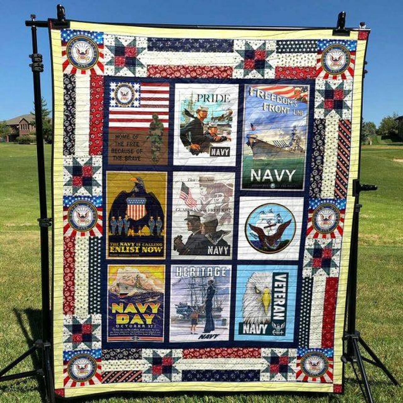 Personalized US Navy Quilt Bedding Set - Great for Bedroom Decor and Family Gifts