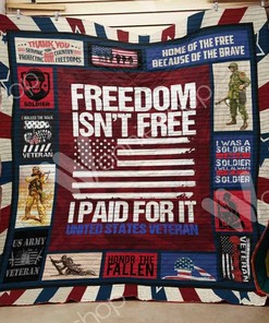 Personalized USA Veteran Quilt Blanket Bedding Set - Great Gifts for Family