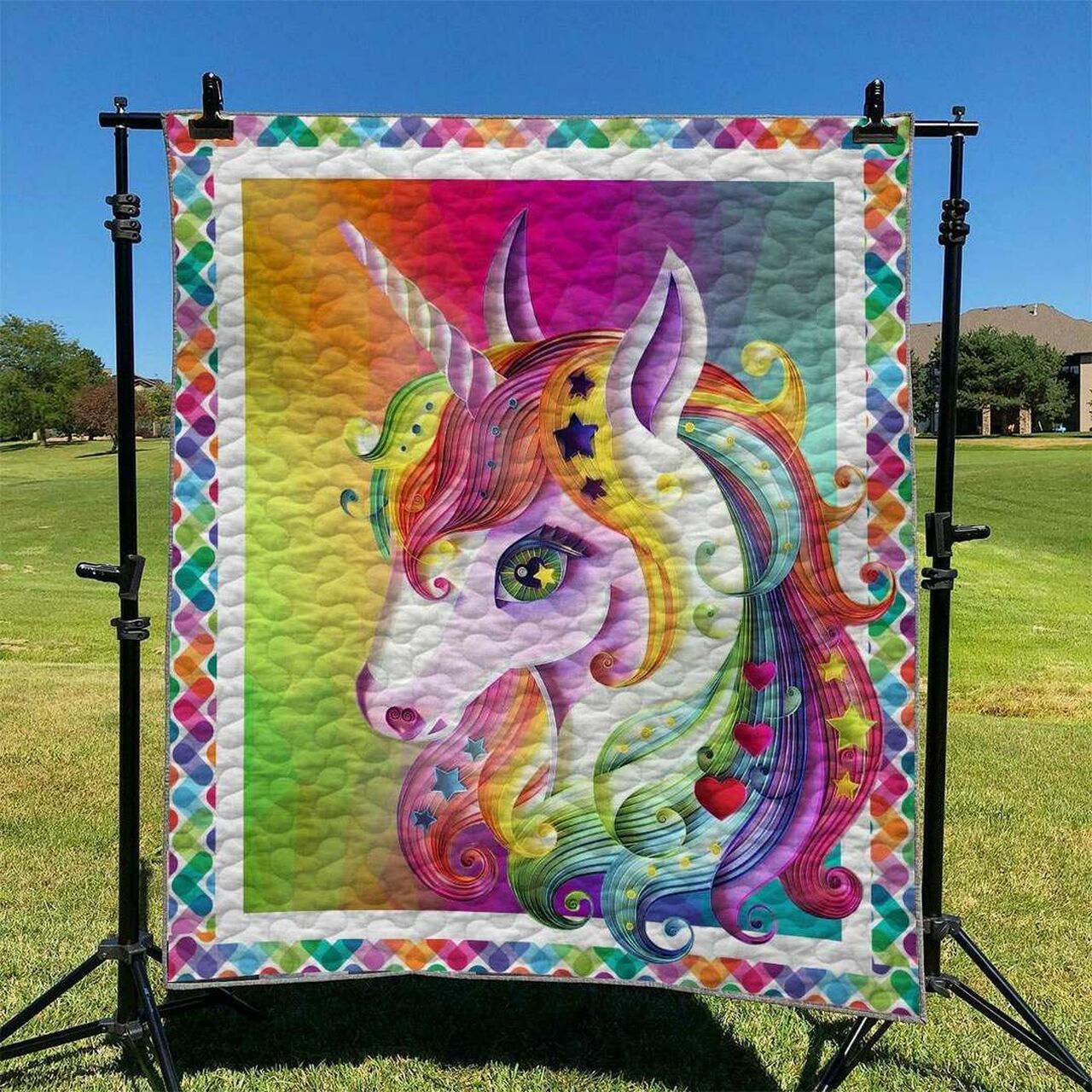 Personalized Unicorn Quilt Bedding Set - Great for Bedroom Decor and Family Gifts