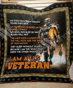Personalized Us Veteran Quilt Blanket Bedding Set, Suitable for Home Decor and Picnic