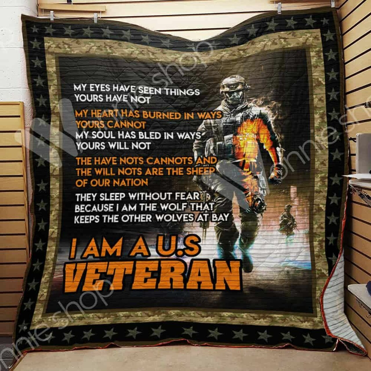 Personalized Us Veteran Quilt Blanket Bedding Set, Suitable for Home Decor and Picnic