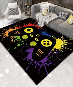 Personalized Video Game Controller Play Area Rug for Boys Bedroom