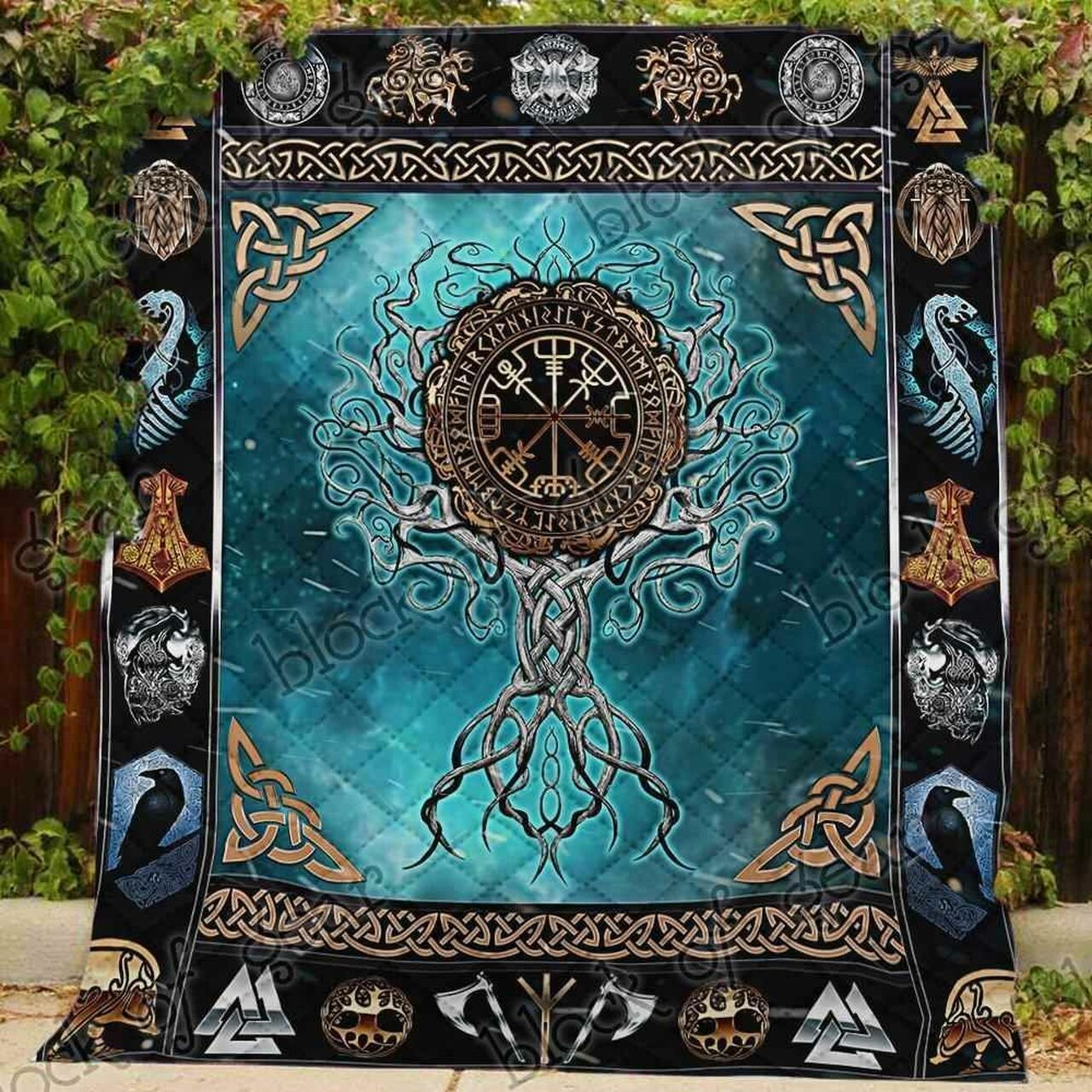 Personalized Viking Bedding Set Blanket - Great for Home Decoration and Family Gifts