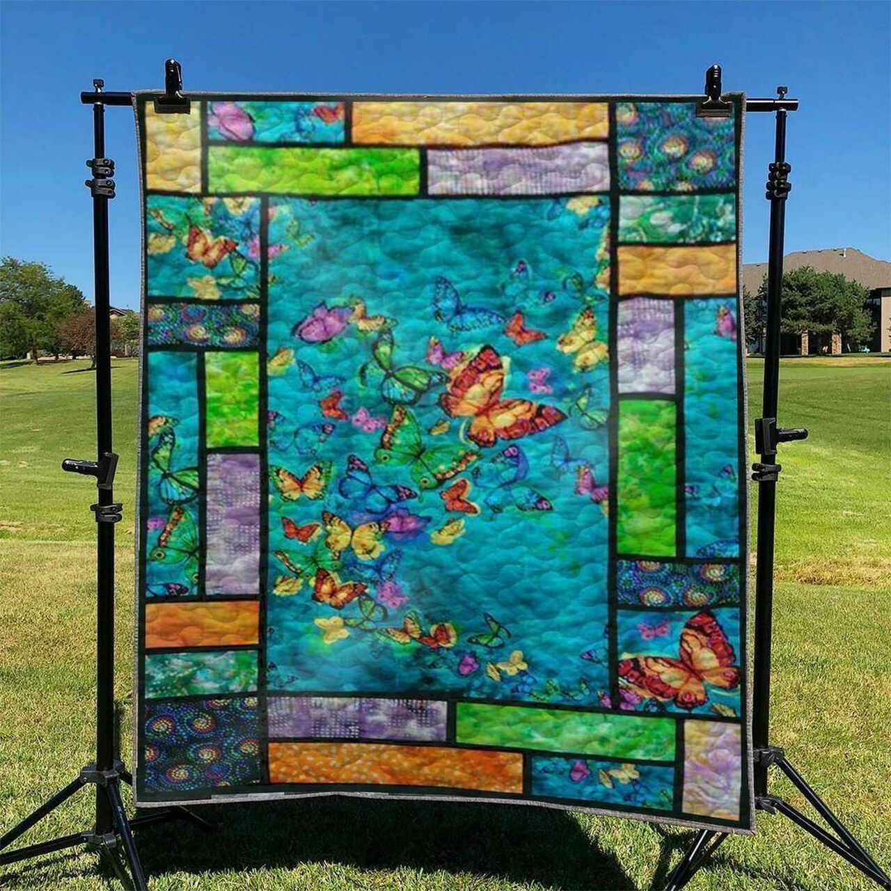 Personalized Vintage Butterfly Quilt Bedding Set, Great for Bedroom Decoration and Family Gifts